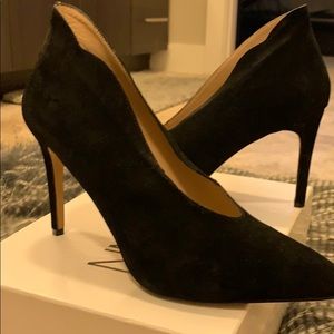 Black suede Neiman Marcus pumps